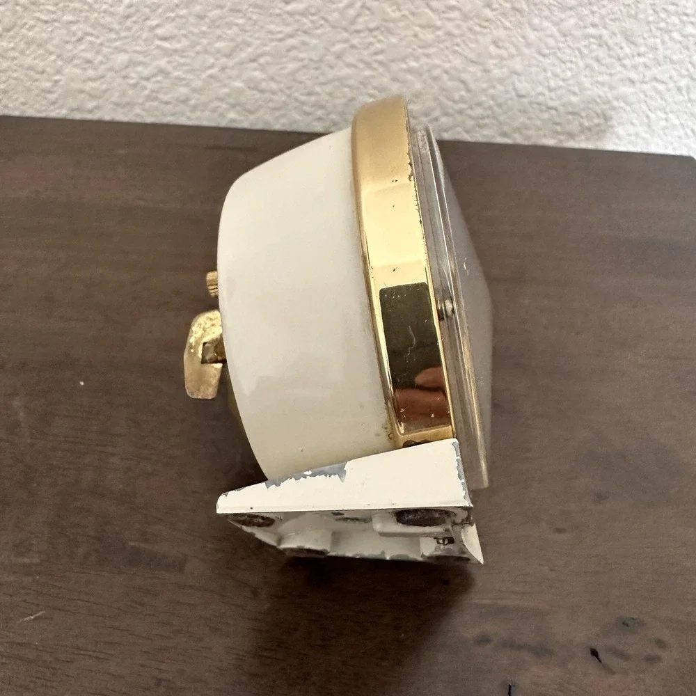 Vintage Westclox Baby Ben 321-L Alarm Clock White Gold Works w/ Original Box